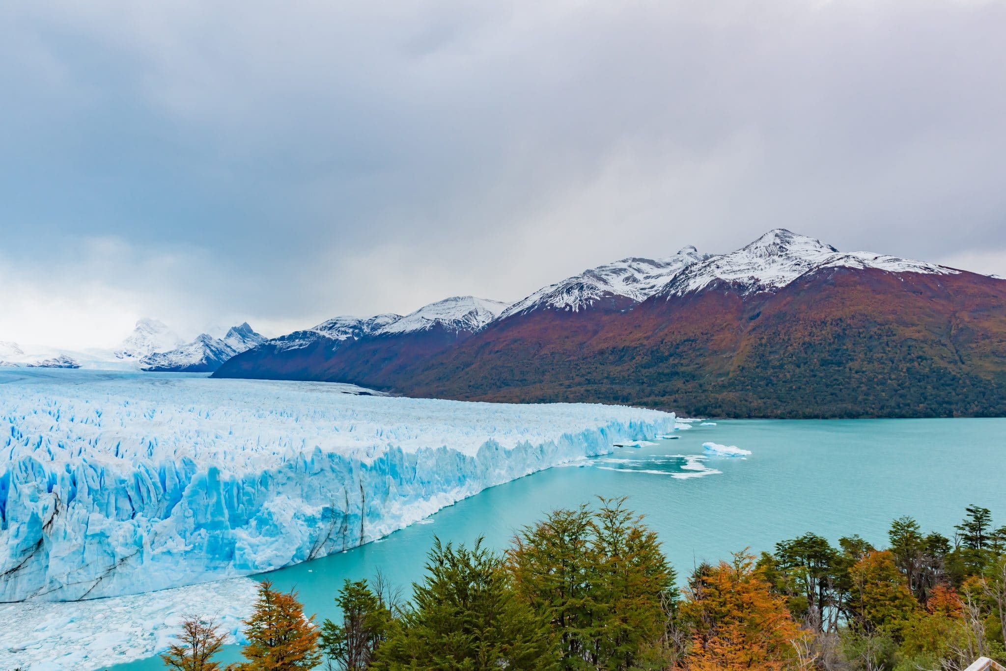 Perito Moreno Glacier in Patagonia, Argentina in autumn . The Perito Moreno Glacier is a glacier located in the Los Glaciares National Park in southwest Santa Cruz Province, Argentina. It is one of the most important tourist attractions in the Argentinian