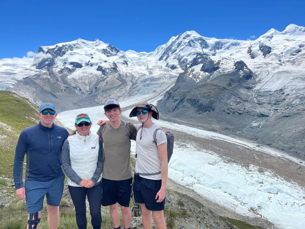 Five glaciers come together at the top of Zermatt.