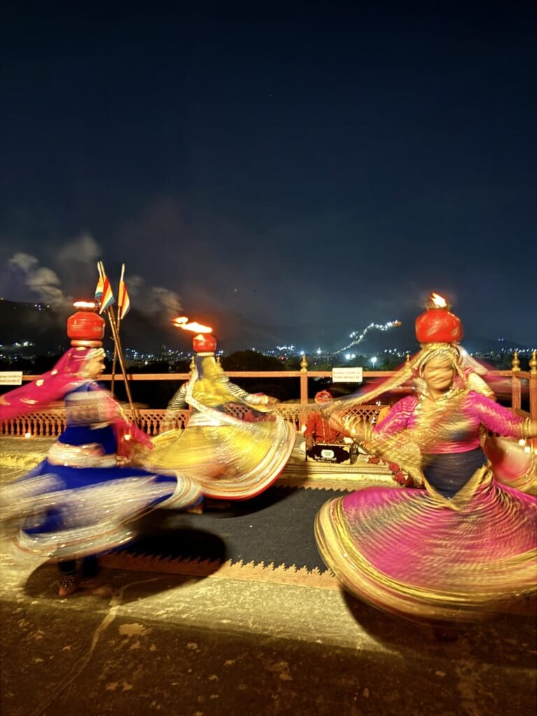 Dancers at our private party at the City Palace in Jaipur