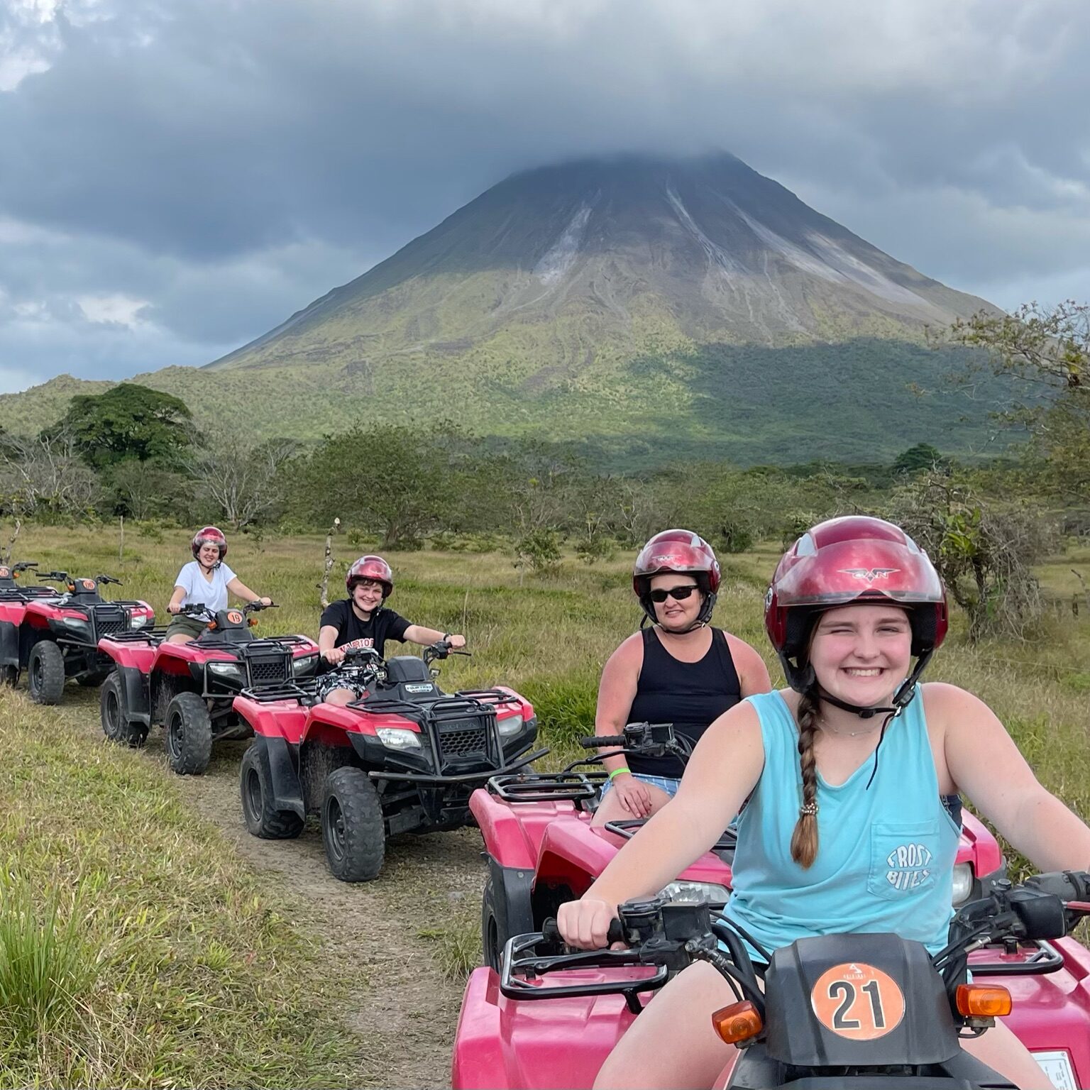 Riding ATV's in Arenal rainforest.