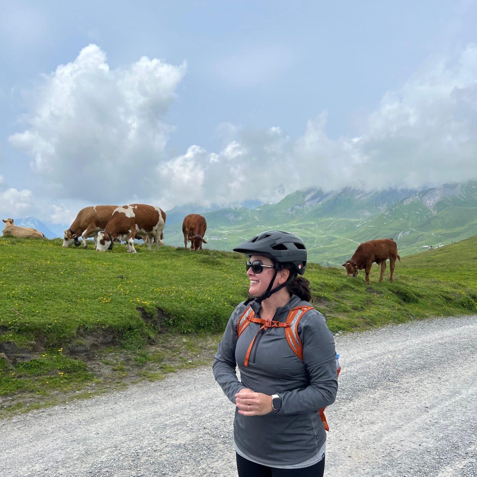 Utterly delighted by the cows on the trails and their magical sounding bells.