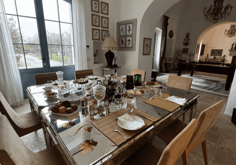 Our beautiful breakfast spread every morning in our villa.